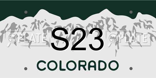 S23 Colorado License Plate