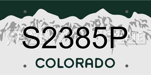 S2385P Colorado License Plate