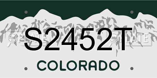 S2452T Colorado License Plate