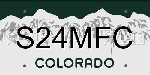 S24MFC Colorado License Plate