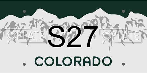 S27 Colorado License Plate