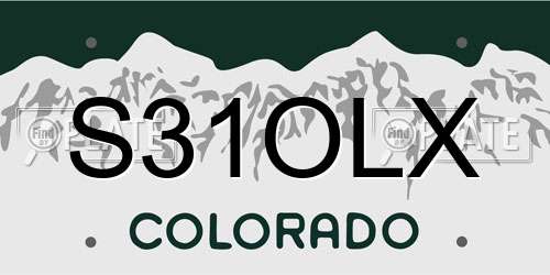 S31OLX Colorado License Plate