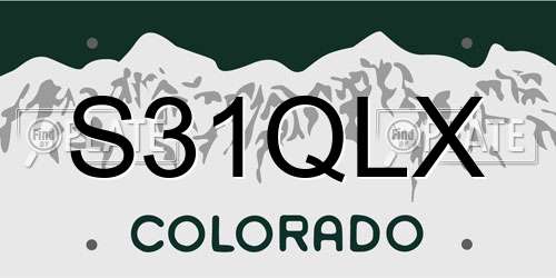 S31QLX Colorado License Plate