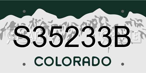 S35233B Colorado License Plate