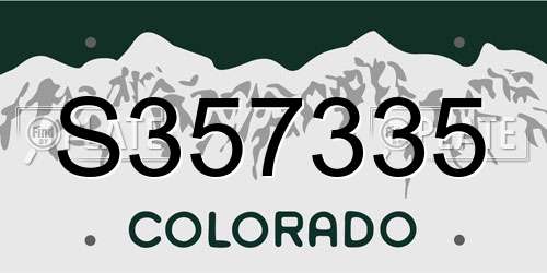 S357335 Colorado License Plate
