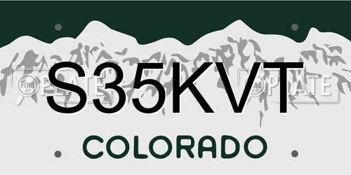 S35KVT Colorado License Plate