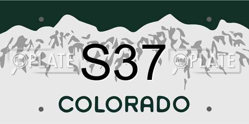 S37 Colorado License Plate