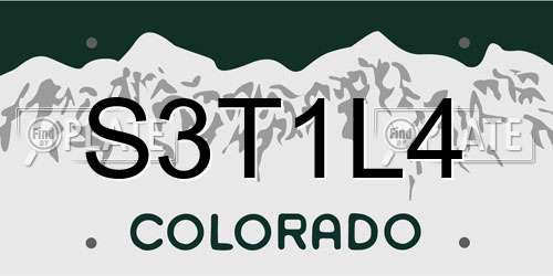 S3T1L4 Colorado License Plate