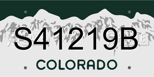 S41219B Colorado License Plate