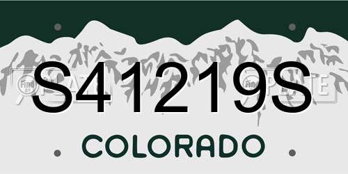 S41219S Colorado License Plate