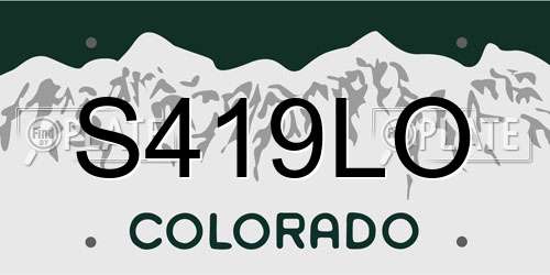 S419LO Colorado License Plate