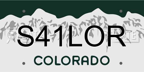 S41LOR Colorado License Plate