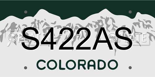 S422AS Colorado License Plate