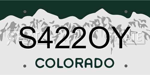 S422OY Colorado License Plate