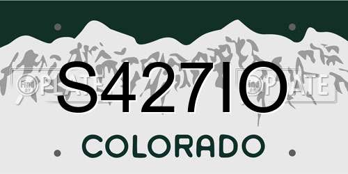 S427IO Colorado License Plate