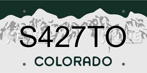 S427TO Colorado License Plate
