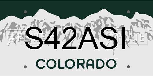 S42ASI Colorado License Plate
