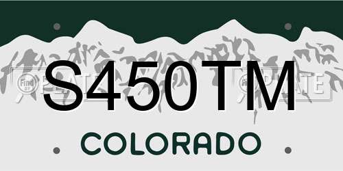 S450TM Colorado License Plate