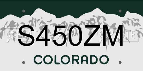 S450ZM Colorado License Plate
