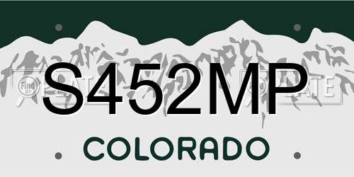 S452MP Colorado License Plate