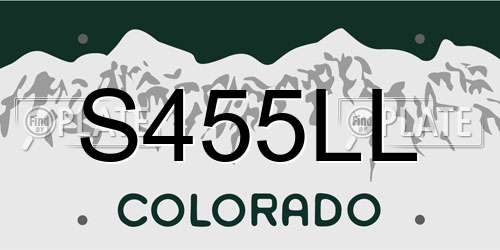 S455LL Colorado License Plate