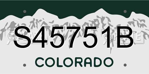 S45751B Colorado License Plate