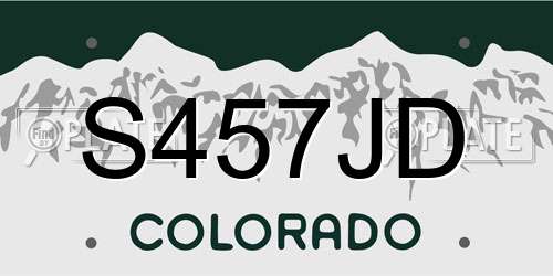 S457JD Colorado License Plate