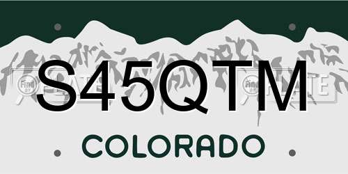 S45QTM Colorado License Plate