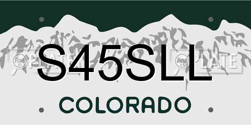 S45SLL Colorado License Plate