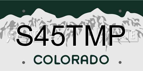 S45TMP Colorado License Plate
