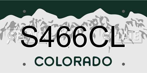 S466CL Colorado License Plate
