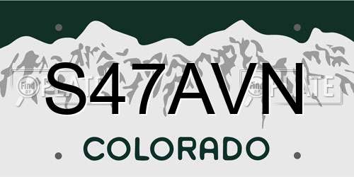 S47AVN Colorado License Plate