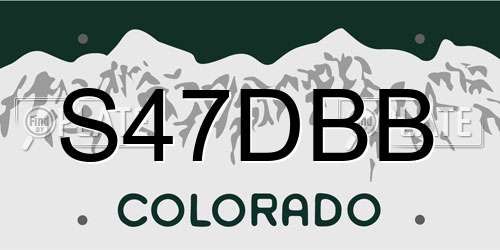 S47DBB Colorado License Plate
