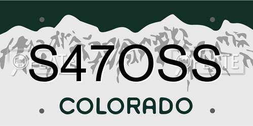 S47OSS Colorado License Plate