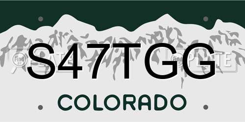 S47TGG Colorado License Plate
