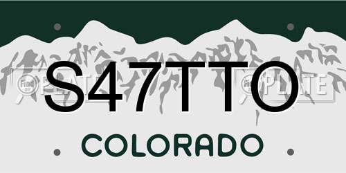 S47TTO Colorado License Plate