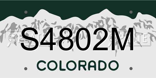 S4802M Colorado License Plate
