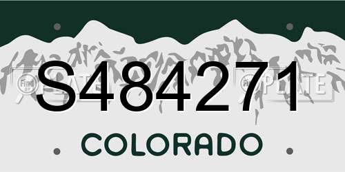 S484271 Colorado License Plate