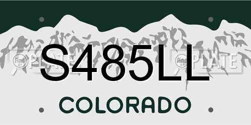 S485LL Colorado License Plate