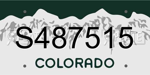 S487515 Colorado License Plate