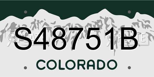 S48751B Colorado License Plate