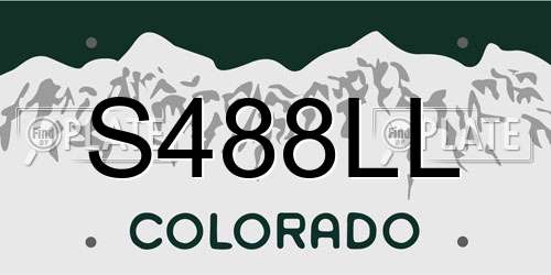 S488LL Colorado License Plate