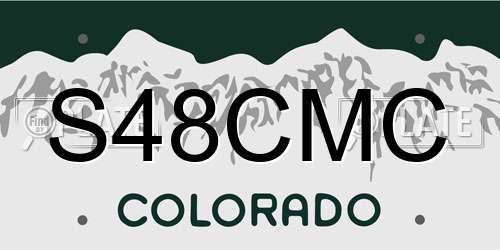 S48CMC Colorado License Plate