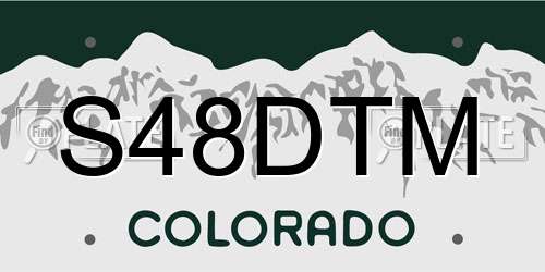 S48DTM Colorado License Plate