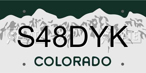 S48DYK Colorado License Plate