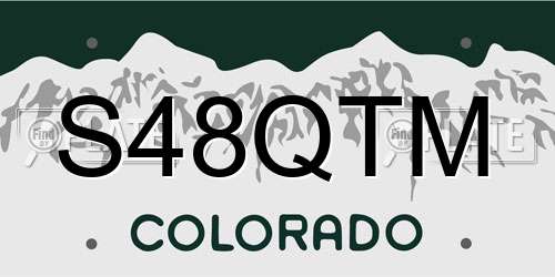 S48QTM Colorado License Plate