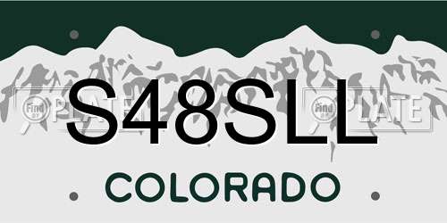 S48SLL Colorado License Plate