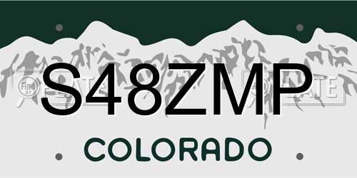 S48ZMP Colorado License Plate
