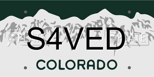 S4VED Colorado License Plate