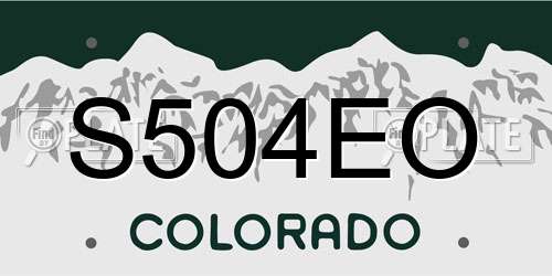S504EO Colorado License Plate